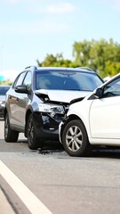 Naklejka premium Damaged cars after a collision