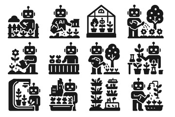 Gardener indoor vertical ai urban vegetable hydroponic tent icon rooftop vector balcony