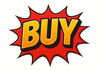 Fototapeta premium Buy Now Comic Book Style Text.