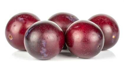 Close-up of dark red plums