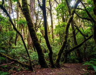 Lush, mossy forest floor