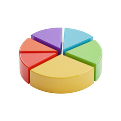 Obraz premium Colorful pie chart segments isolated on transparent background