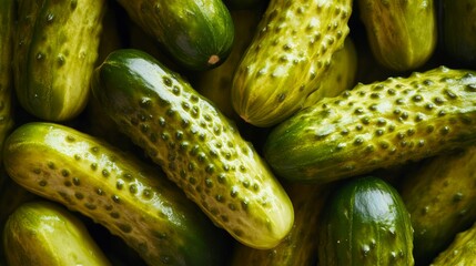 Vibrant texture of deliciously pickled cucumbers for a fresh culinary background