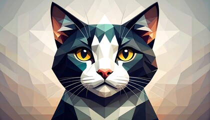 Low Poly Cat Portrait.