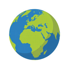 Naklejka premium Earth illustration showcasing Europe, Africa, and Asia, ideal for global business concepts and environmental themes