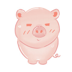 Cute Pig Cartoon Illustration