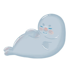 Cute Seal Cartoon Illustration
