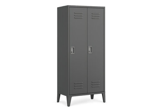 Metal locker with transparent background standing out in simplicity