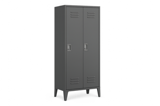 Metal locker with transparent background standing out in simplicity