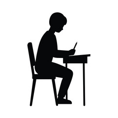 silhouette of intern writing notes in class 