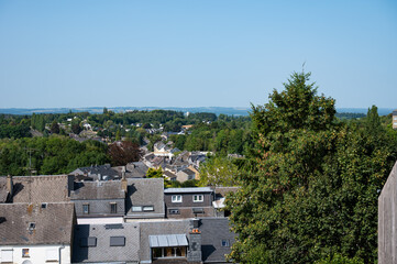 High angle view over residential houses rooftops, taken from mont Saint Donatus in Arlon, Province...