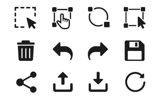 Export reset vector icon redo share delete save import ai actions undo