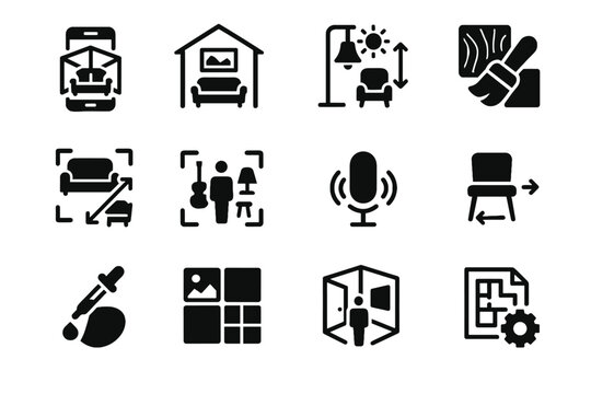 Interface material icon ai tools vector voice decor simulation style augmented swap