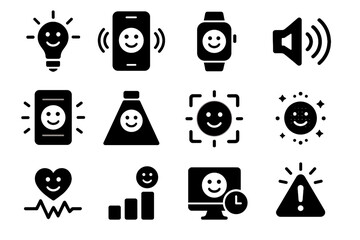 Scanner intensity icon vector animated response indicator screen projection icons flash vibration