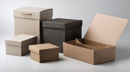 Cardboard boxes lifestyle photography design concept inspiration background stylish composition detail packaging
