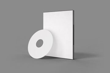 Blank dvd case and disc mockup template for branding and presentation.3d rendering. 