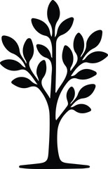 Illustrator Vector Graphic of a simple tree silhouette on white