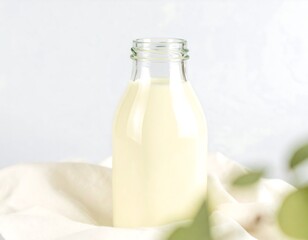 Milk bottle on a cloth
