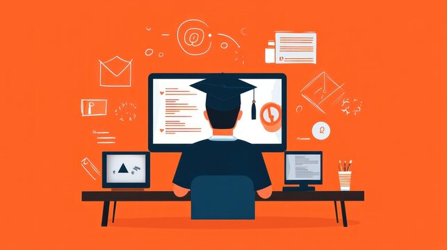 Student working on computer