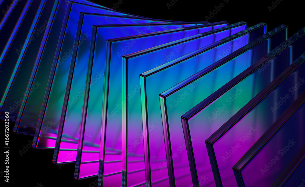 Poster glass square shapes dynamic background. 3d rendering.