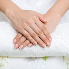 Naklejka premium Elegant bridal hands