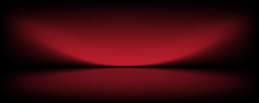 Abstract gradient podium background. Empty red 3D studio background. Clean scene for product presentation mockup template. eps 10