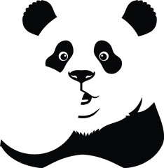 Playful Action of a Cute Panda in Vector Format, Cartoon Style, Digital Art, Whimsical Environment, Close-Up Viewpoint on Nature's Charm