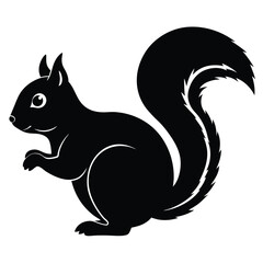 squirrel silhouette vector art design