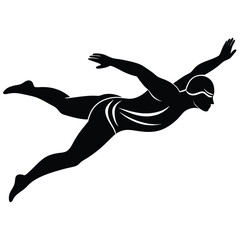 Fototapeta premium swimmer silhouette vector art design