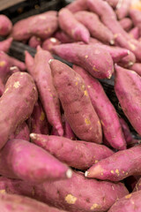 新鮮なさつまいものクローズアップ