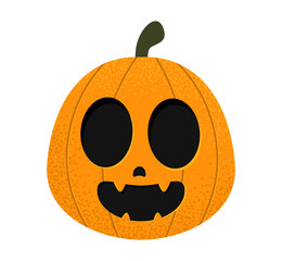 Happy halloween pumpkin. Cute Jack O Lantern Holiday isolated on white background. Vector illustration.