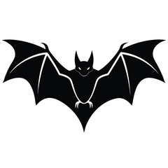 bat flying silhouette vector art design
