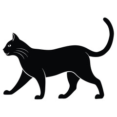 cat walking silhouette vector art design