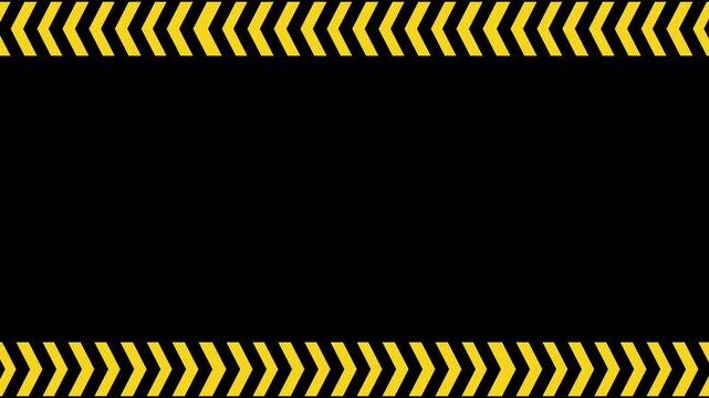 Black and yellow police tape For warning of dangerous areas. stripes security ribbons set warning tapes lines barrier borders. Seamless loop black background