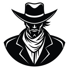 cowboy silhouette vector art design