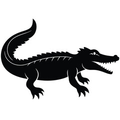 crocodile silhouette vector art design