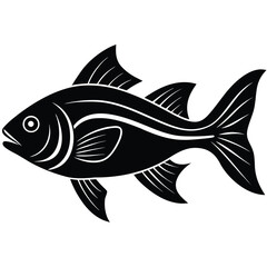 fish silhouette vector art design