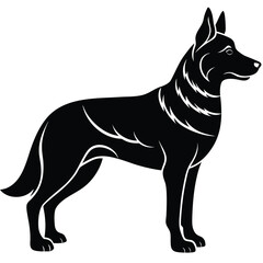german shepherd silhouette vector art design