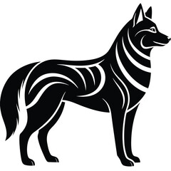 husky silhouette vector art design