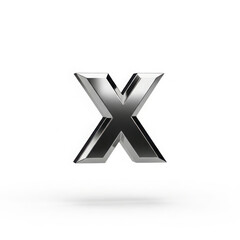 Obraz premium Sleek 3D Letter X with Metallic Finish