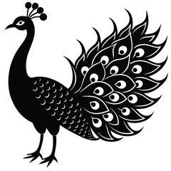 peacock silhouette vector art design