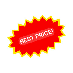 Red starburst with best price text
