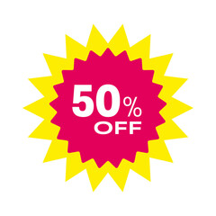 Fifty percent off sale starburst sticker