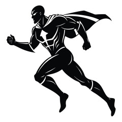 running superhero silhouette vector art design