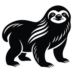 sloth silhouette vector art design