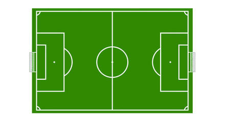 Overhead View of a Soccer Field with Green Grass and White Lines in a Silhouette Style Perfect for Sports Designs silhouette
