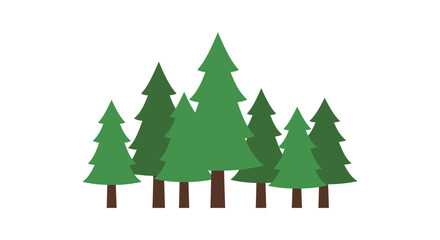 Stylized Evergreen Forest with Simple Shapes and Flat Design Featuring a Silhouette Style silhouette