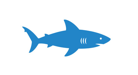 Blue Shark Swimming Ocean Predator Graphic Illustration in Silhouette Style silhouette