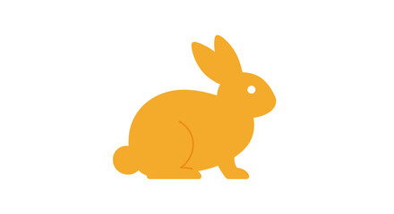 Simple Orange Rabbit Illustration on White Background in Silhouette Style Perfect for Easter and Spring Designs silhouette