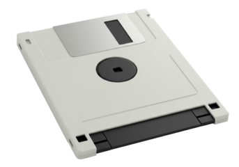 Isolated Beige Floppy Disk, Retro Computer Storage Medium